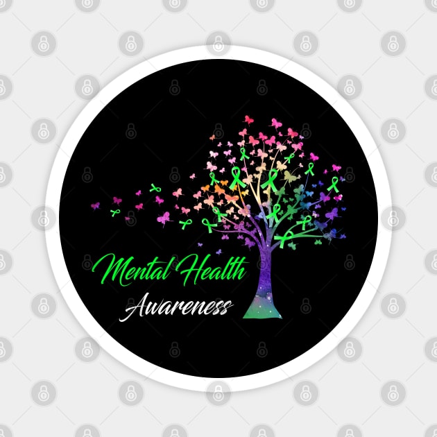 Tree Ribbons Mental Health Awareness Support Mental Health Warrior Gifts Magnet by ThePassion99